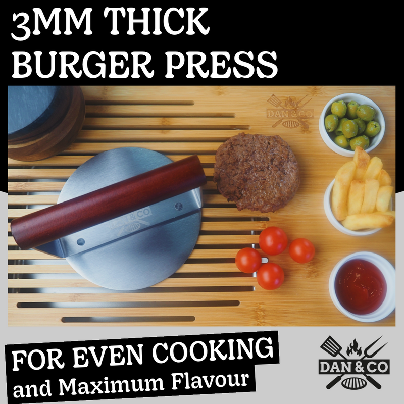 6 Inch Heavy Duty Stainless Steel Burger Press - 3 mm Thick