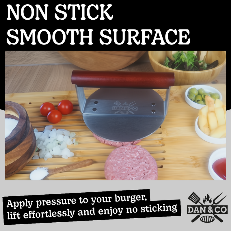 6 Inch Heavy Duty Stainless Steel Burger Press - 3 mm Thick