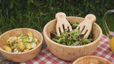 Set of 3 Bamboo Salad Bowls with Servers