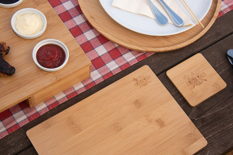 Bamboo Wooden Placemats and Coasters Sets of 4  Dan&Co top view