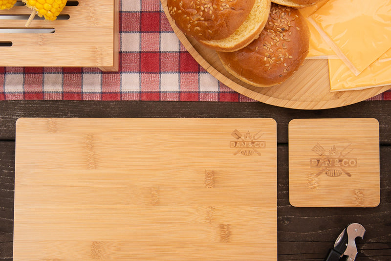 Bamboo Wooden Placemats and Coasters Sets of 4  Dan&Co Top view