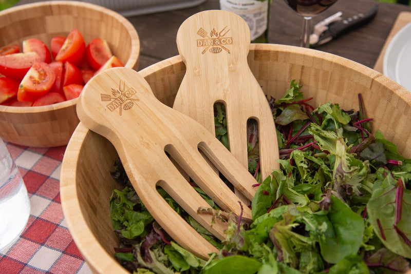 Bamboo Wooden Salad Servers Set of – Dan and