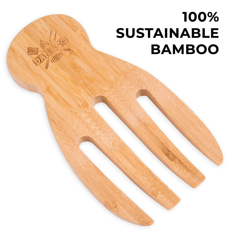 Bamboo Wooden Salad Servers Set Dan&Co detail